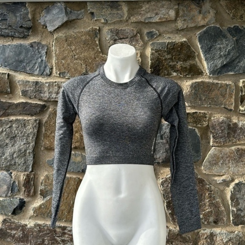 Gymshark Adapt Marl Seamless Long Sleeve Crop Top Size Small